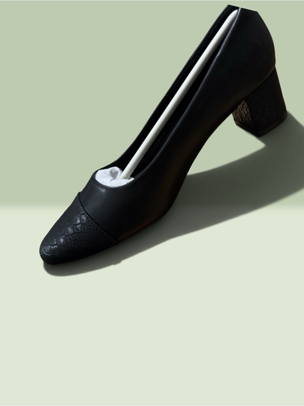Classic Black Block Heel Pump for Women